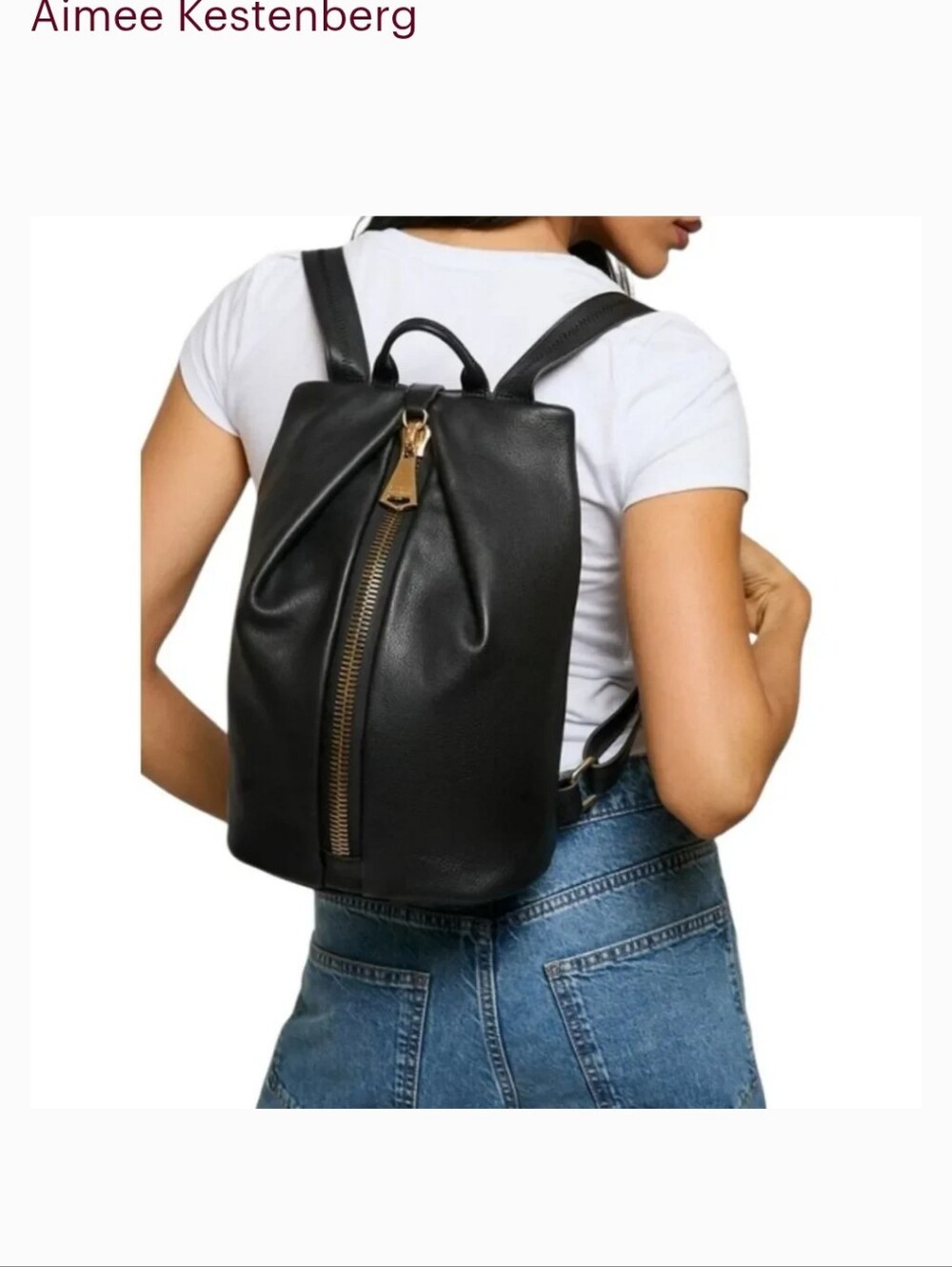 Sleek Black Leather Backpack - Modern Women's Bag - Picture 2 of 11